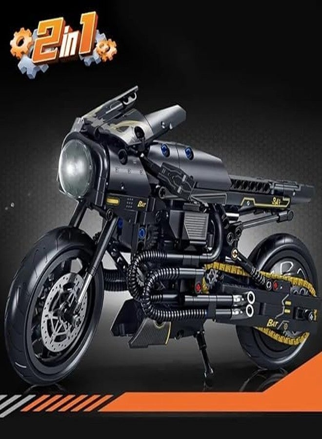 KING FORU 571-Piece Black Transformer Motorcycle Building Blocks - Motorbike Bricks Model Toy for Kids - Image 3